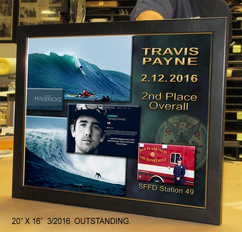 Travis Payne, 2nd place Mavericks
          2016, San Francisco Fire Department