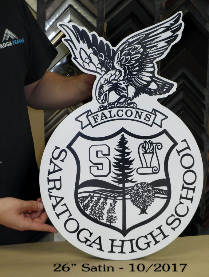 Saratoga HS Podium Emblem from Badge Frame