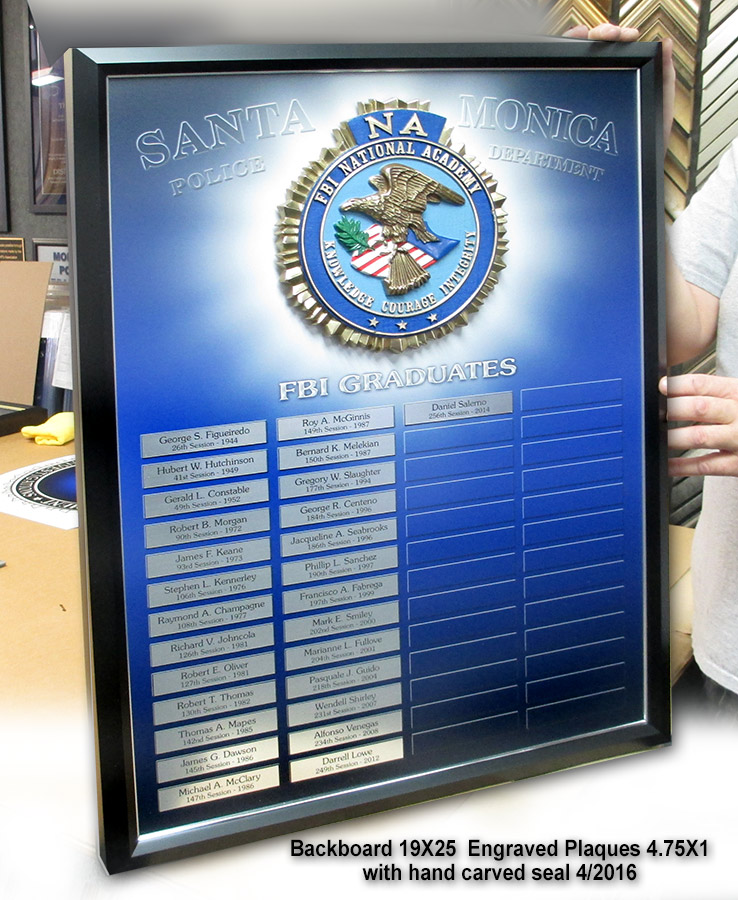 Santa Monica PD FBI Academy
          Plaque from Badge Frame