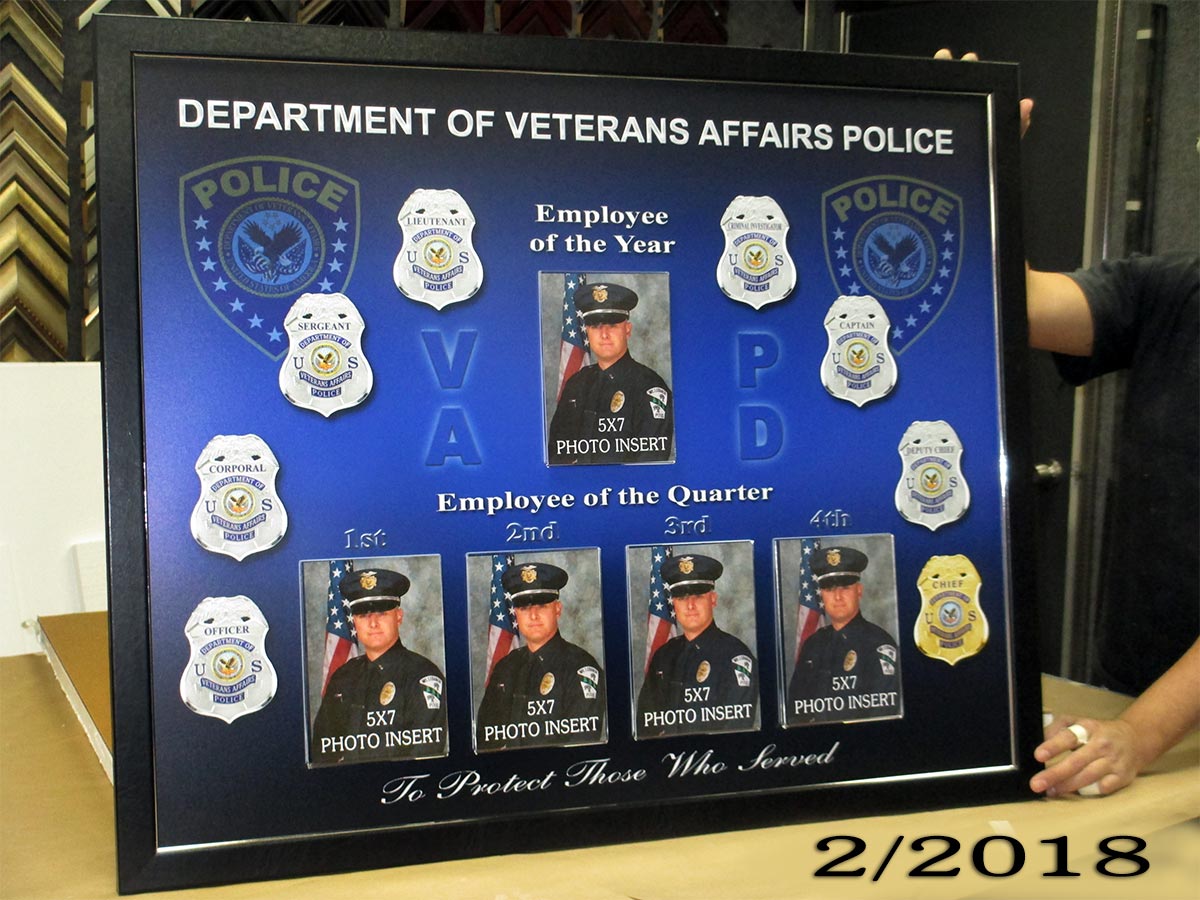 Deapartment of Veterans Affairs PD Perpetual Plaque - Of the Year and Of the Quarter