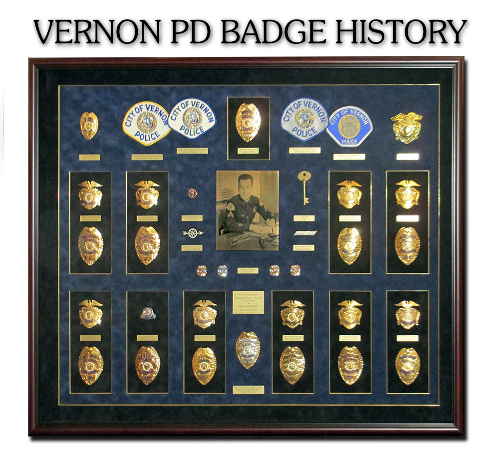 Vernon PD Badge
              History Shadowbox from Badge Frame 8/2016