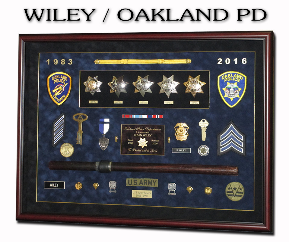 Wiley / Oakland PD Police            Shadowbox from Badge Frame