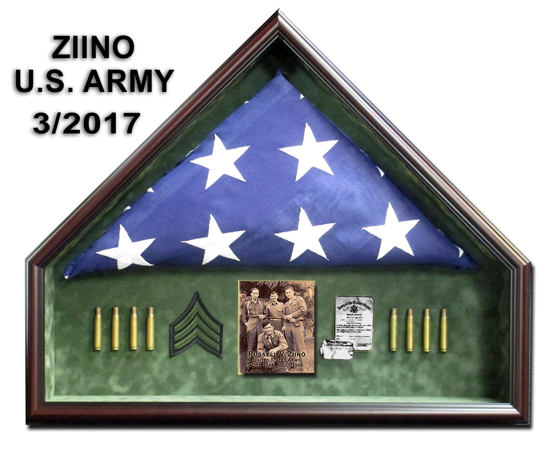 U.S. Army Flag
          Presentation from Badge Frame for Ziino